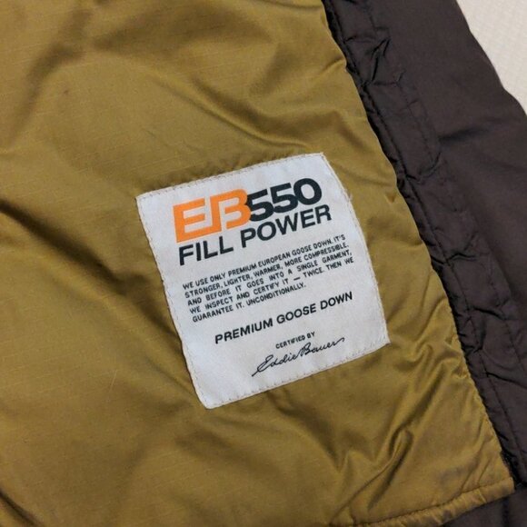 EDDIE Bauer Goose down "Skyliner" coat brown fits medium - Picture 9 of 12
